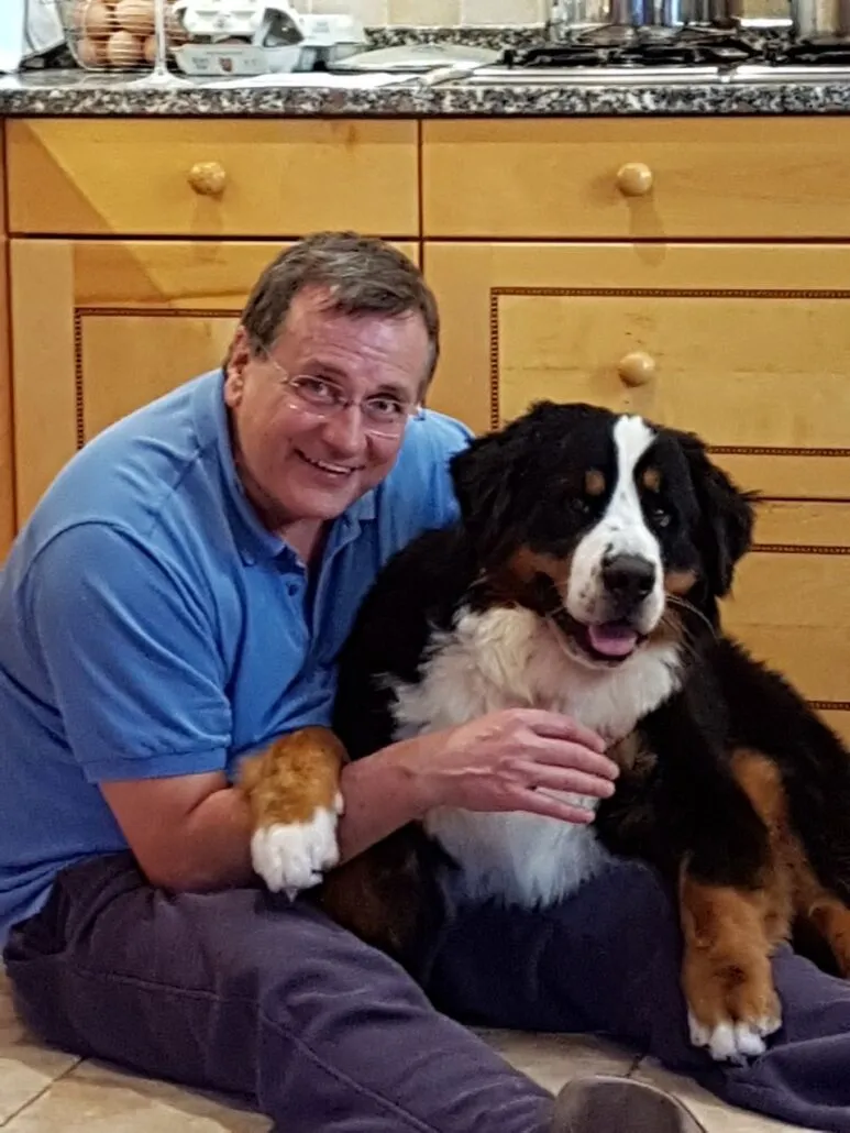 Odin at 1 year old with Nigel